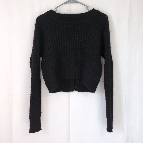 No Boundaries Black Long Sleeve Button Up Cardigan Sweater Size Extra Small - Picture 4 of 4